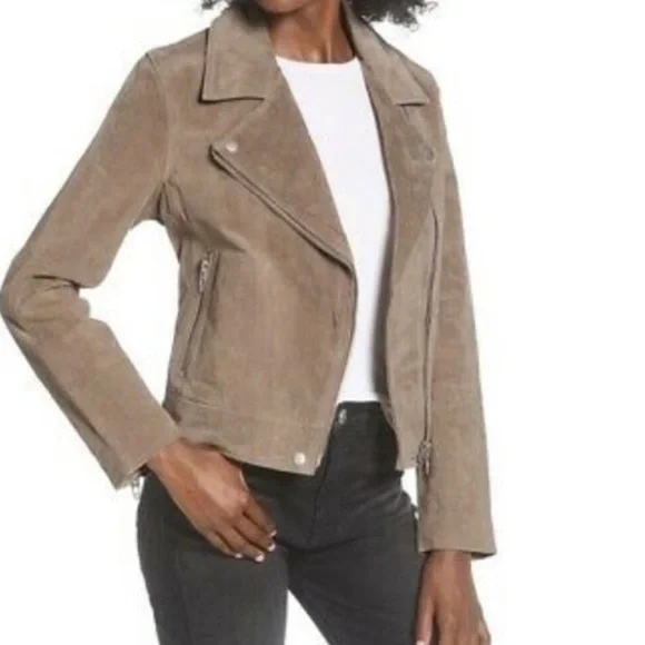 BLANKNYC brown Suede leather Moto Jacket S - Picture 1 of 6
